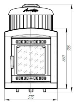 Банная печь Атмосфера L в ламелях из натурального камня Змеевик наборный
